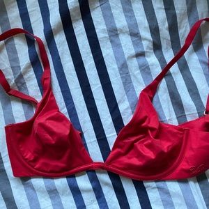 Extra soft Victorias Secret red unlined bra